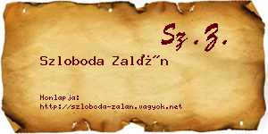 Szloboda Zalán névjegykártya